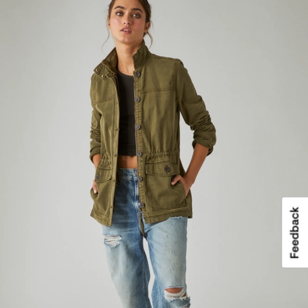 Like new Lucky Brand size XS Olive green Utility Jacket. Lightweight. Gorgeous! - Picture 2 of 16